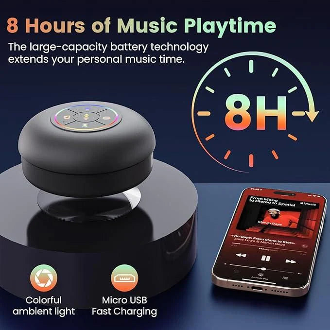 Waterproof Bluetooth| Speaker with Suction Cup – Portable & Loud